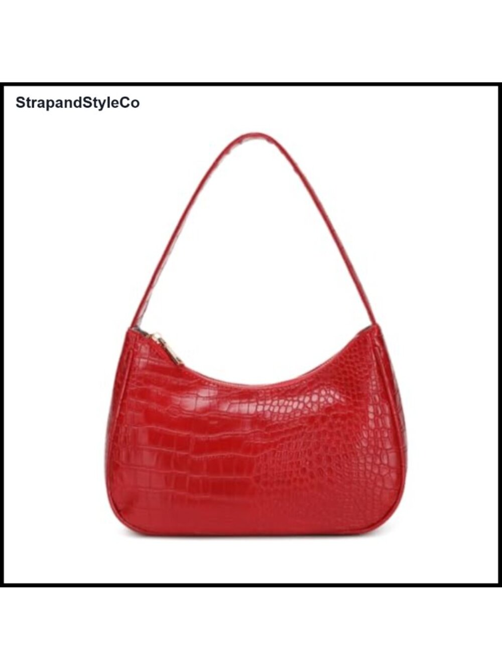 Crocodile PU Leather Hobo Shoulder Bag Mini Clutch Purse Zip
